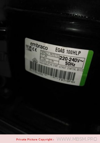 COMPRESSOR, EMBRACO, EGAS100HLP, EGAS 100 HLP, EGAS 100HLP, R-134, -23.3 С, 243 W, sharp sj-48c, 384 LITRE,  1/4++ or 1/3hp, 220-240 V 50 Hz