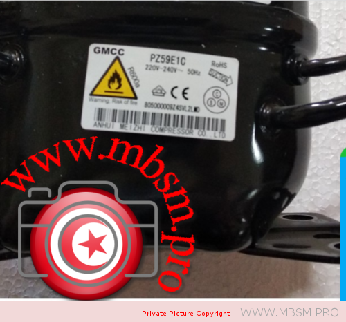 Mbsm.pro, Compressor, R600a, PZ59E1C, 1/8 Hp, 95 W, Lbp