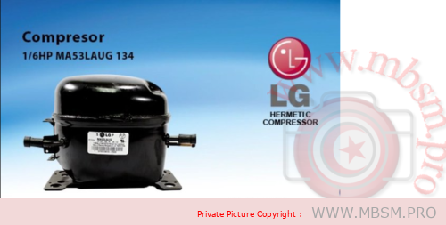 Compresor LG 1/6HP MA53LAUG r134