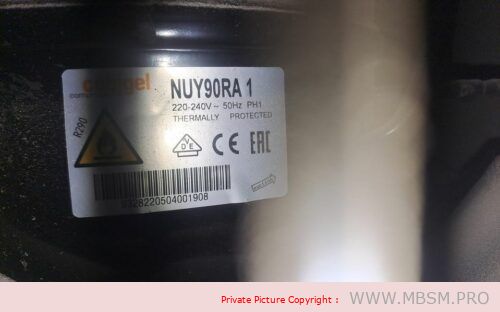 Compressor, NUY90RAa, 3/8 hpb, r290, Compresor Cubigel